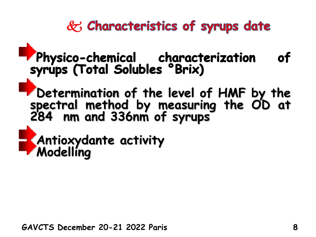 characteristics of syrups date
