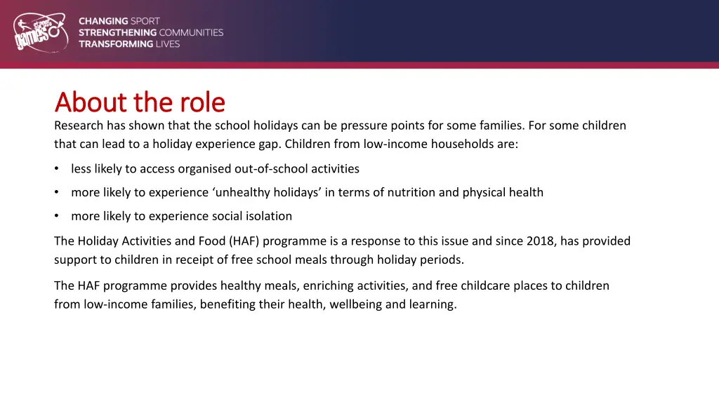 about the role about the role research has shown