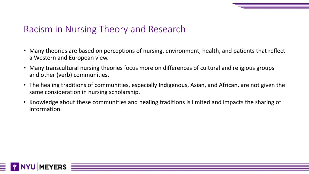 racism in nursing theory and research