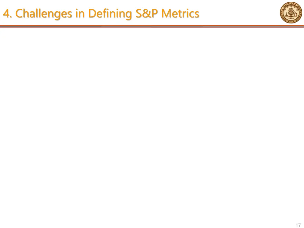 4 challenges in defining s p metrics