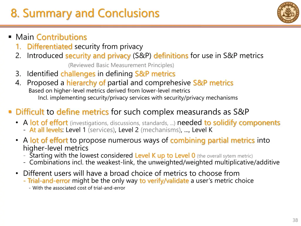 8 summary and conclusions