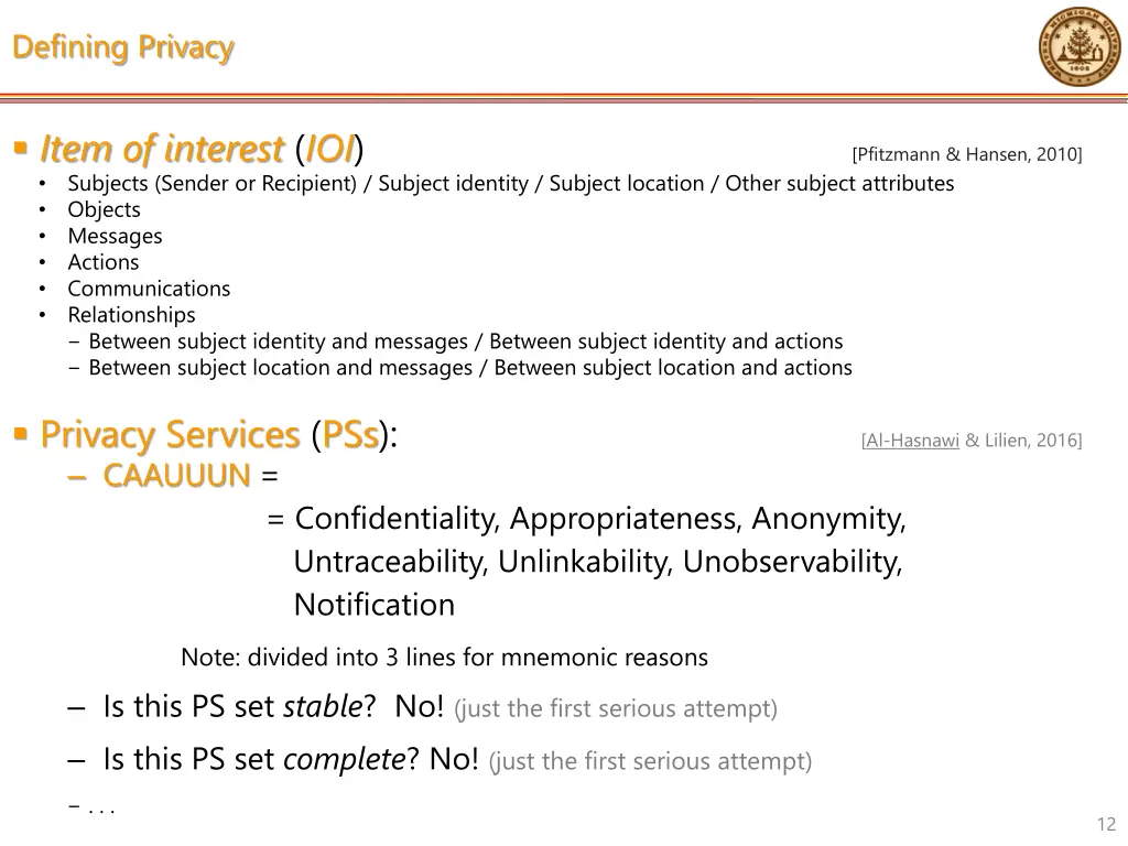 defining privacy