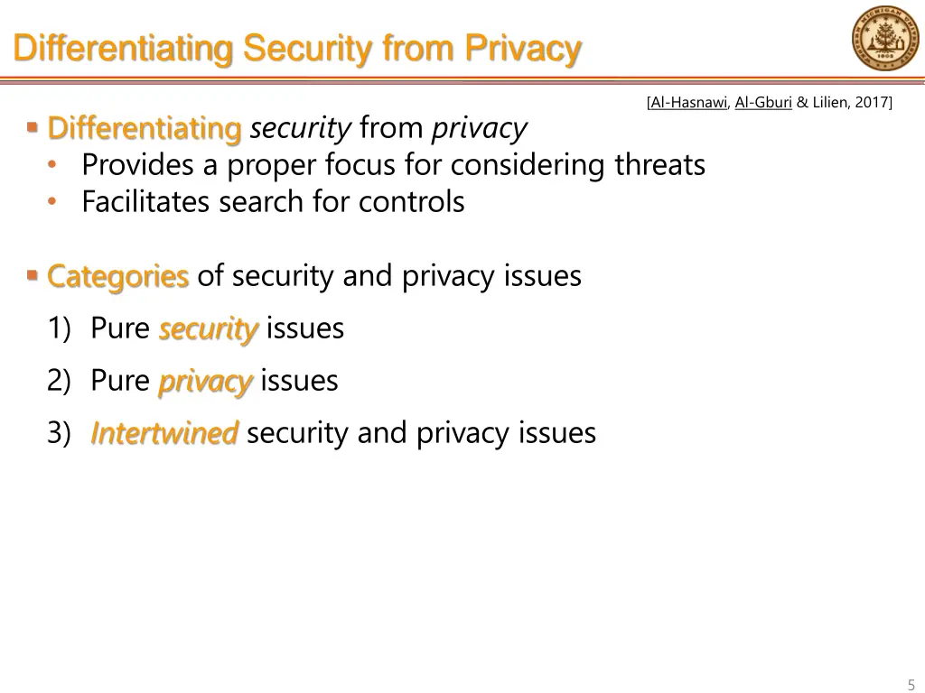 differentiating security from privacy