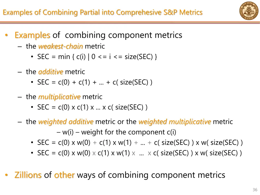 examples of combining partial into comprehesive