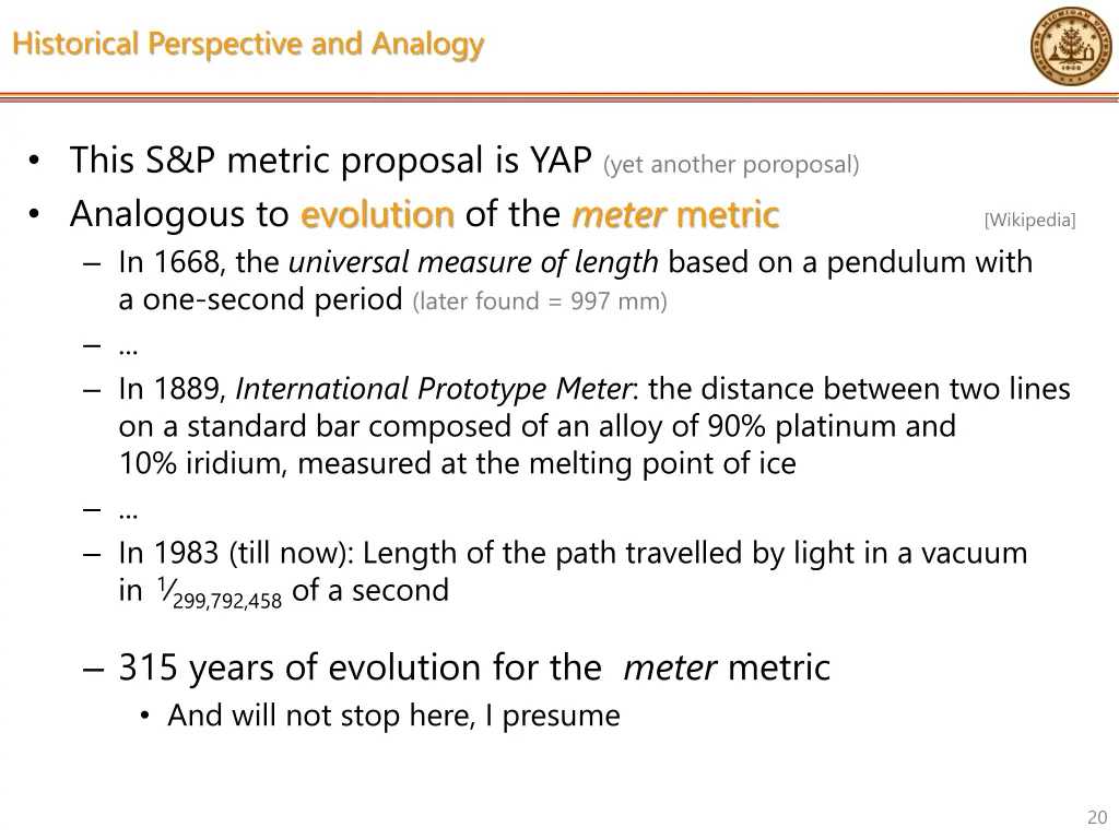 historical perspective and analogy