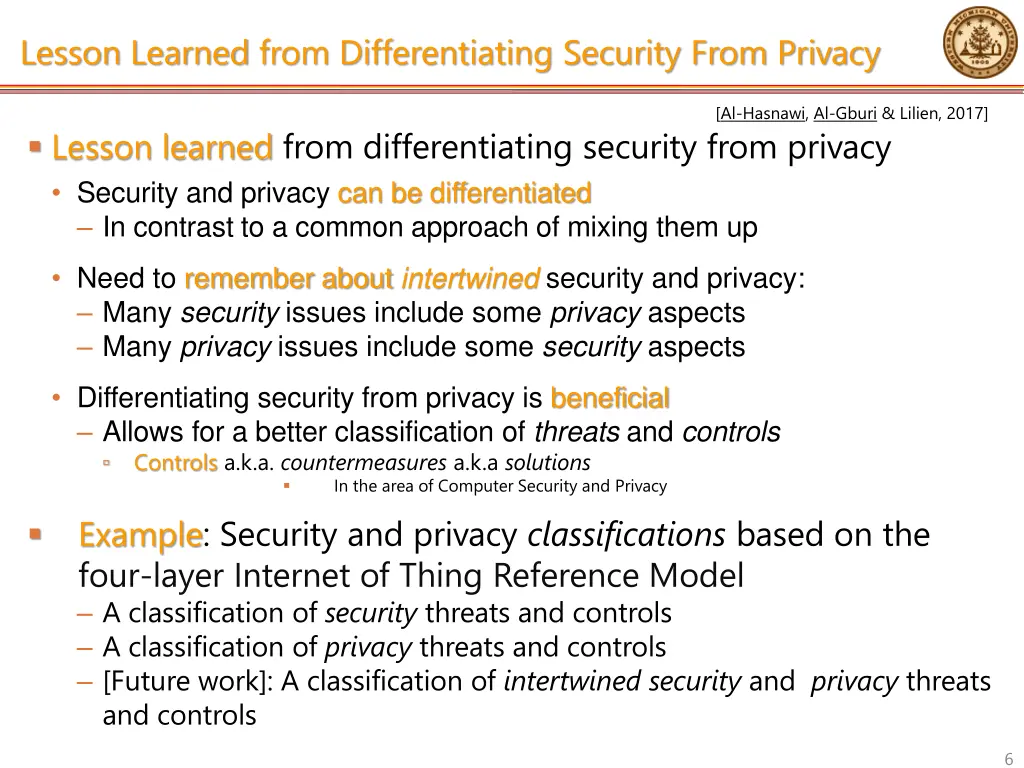 lesson learned from differentiating security from