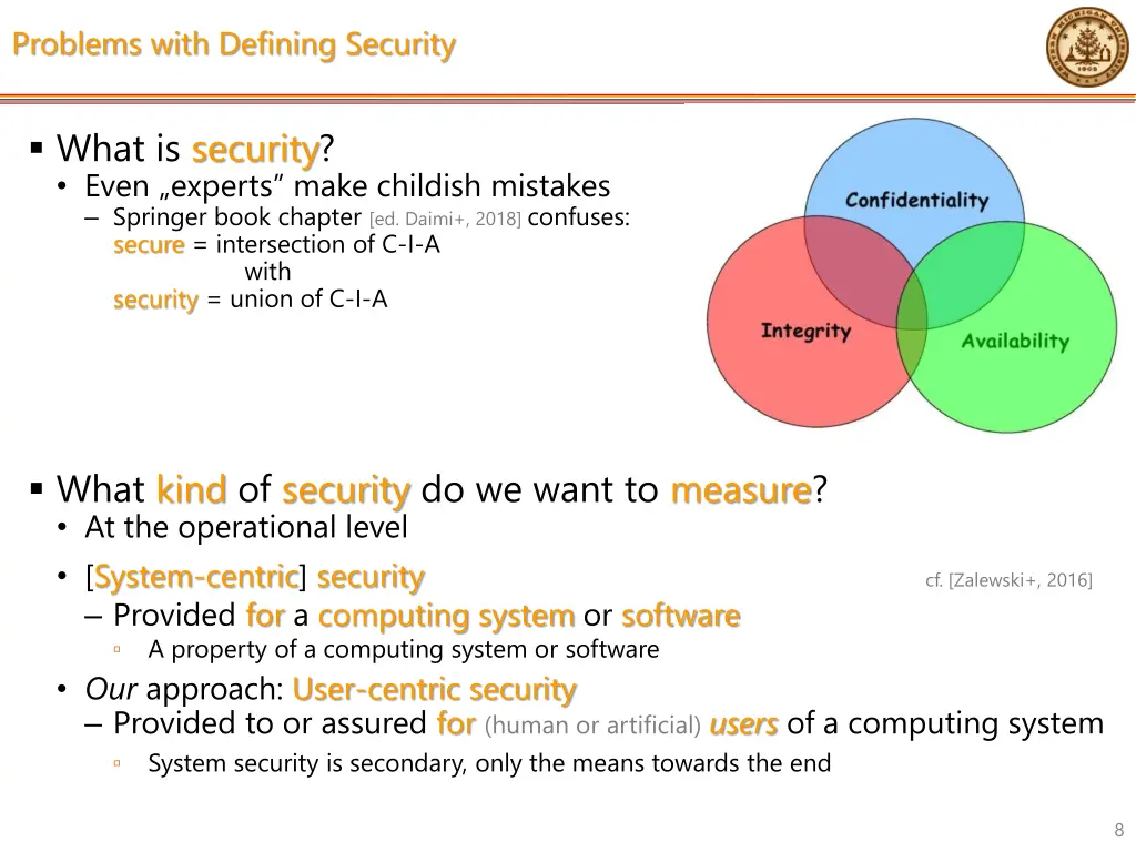 problems with defining security