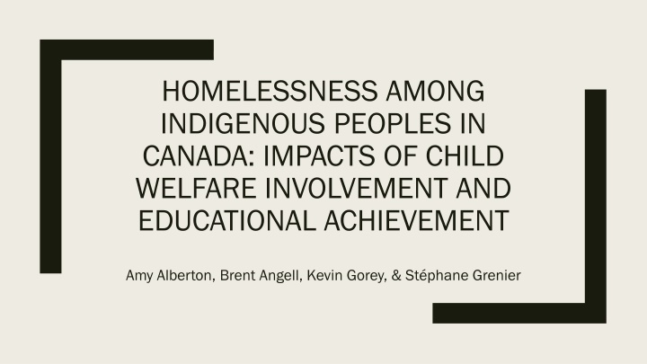 homelessness among indigenous peoples in canada