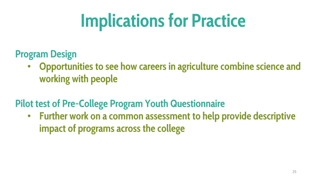 implications for practice