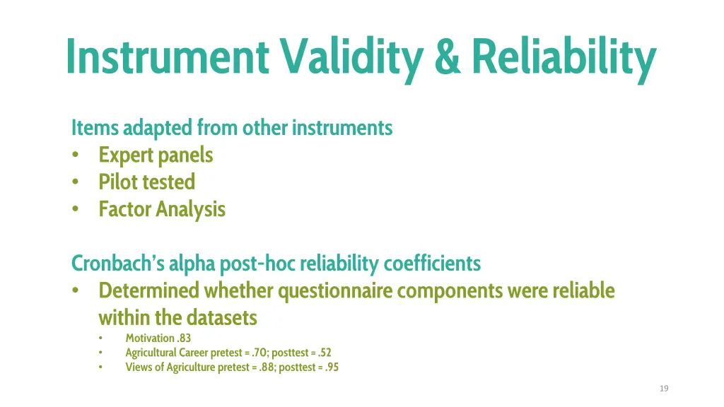 instrument validity reliability