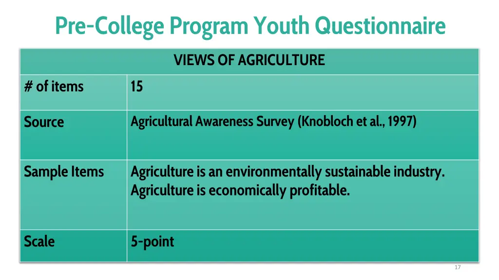 pre college program youth questionnaire 2