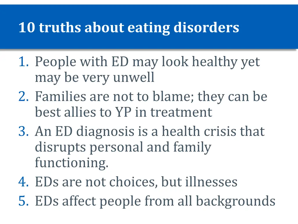 10 truths about eating disorders