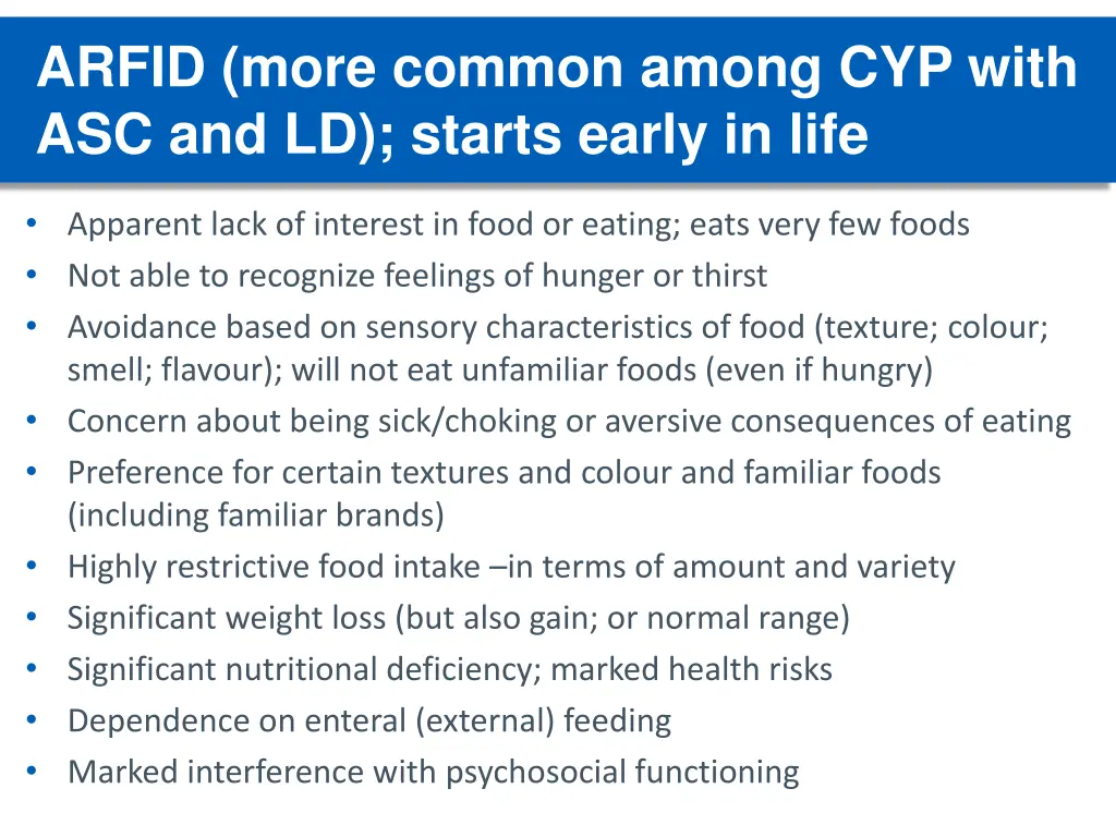 arfid more common among cyp with