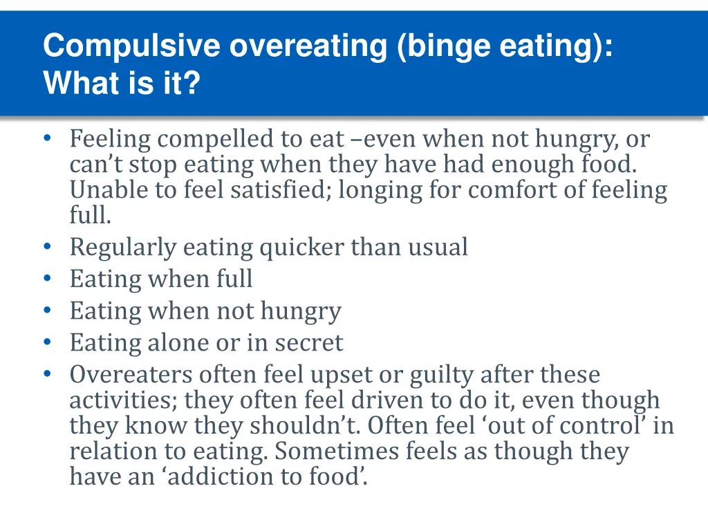 compulsive overeating binge eating what is it