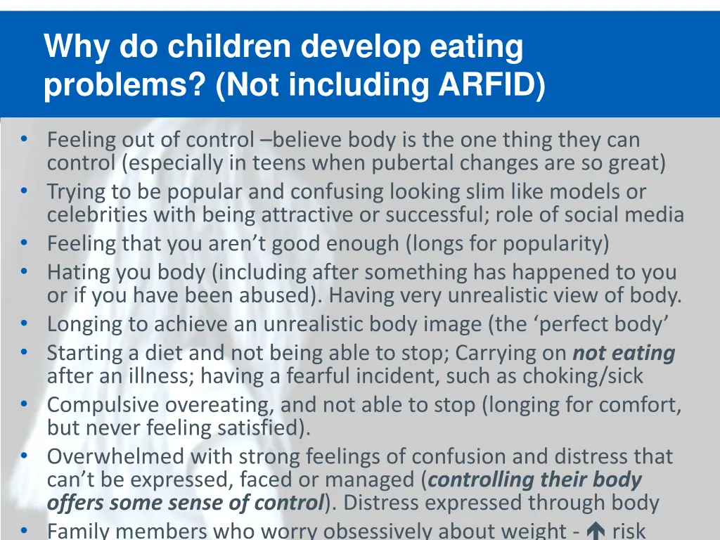 why do children develop eating problems