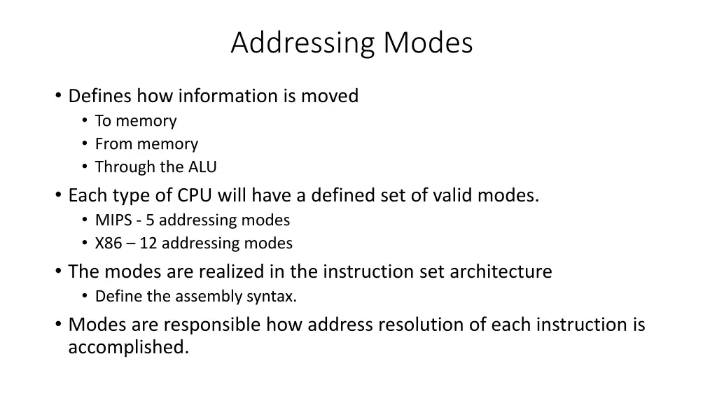 addressing modes