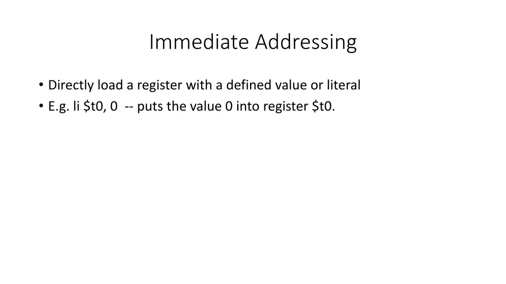 immediate addressing