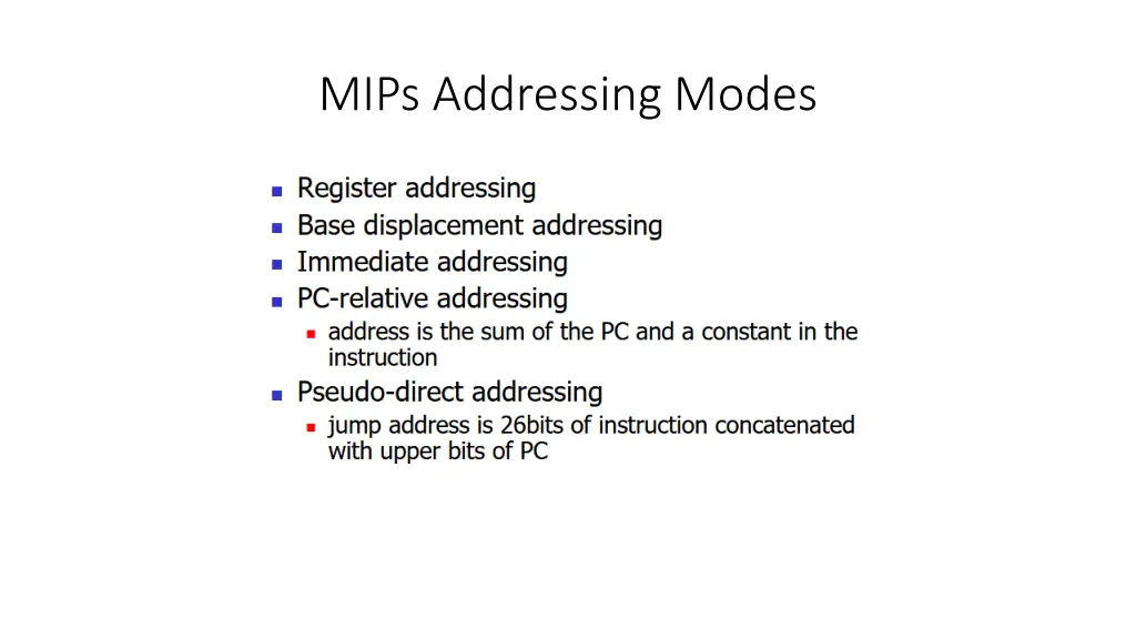 mips addressing modes