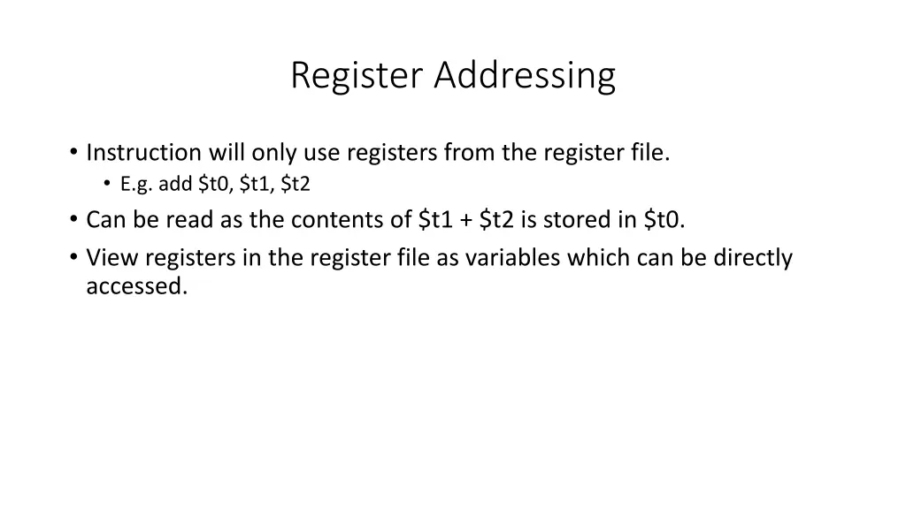 register addressing