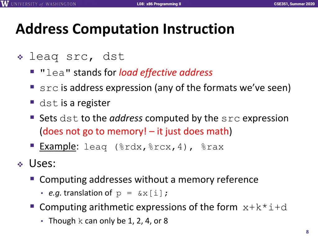 l08 x86 programming ii 7
