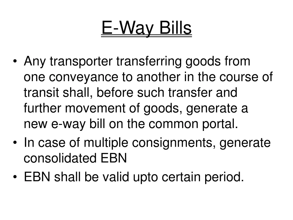 e way bills 1