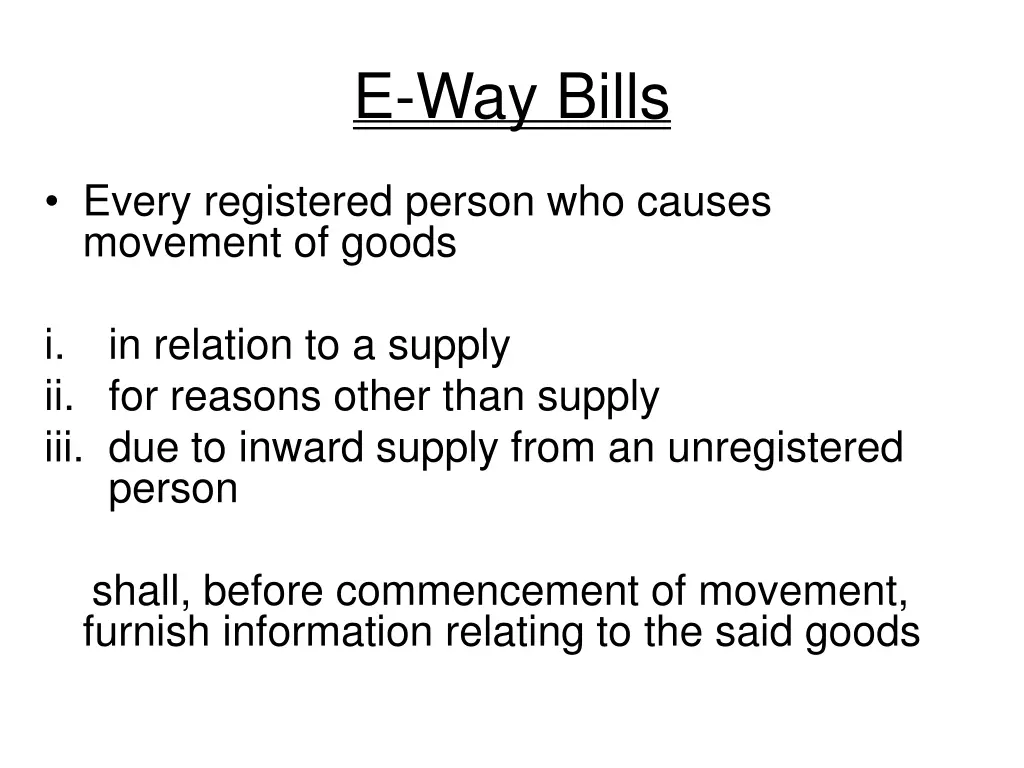 e way bills
