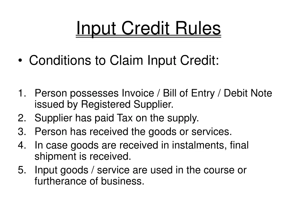 input credit rules 1
