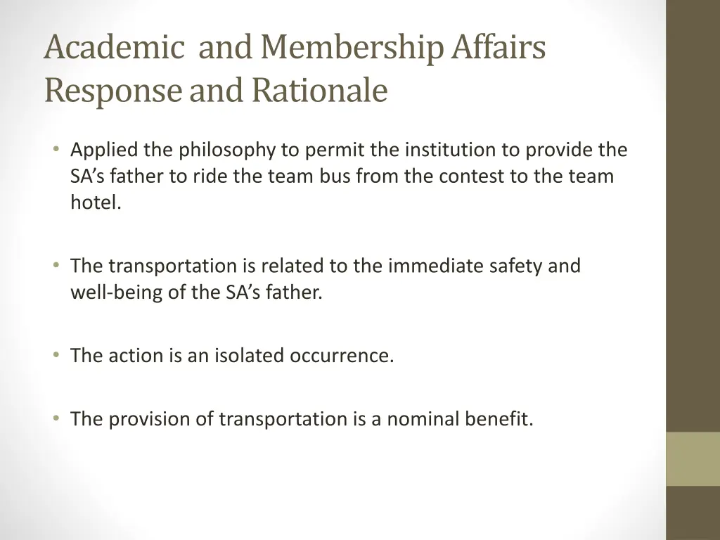 academic and membership affairs response 2