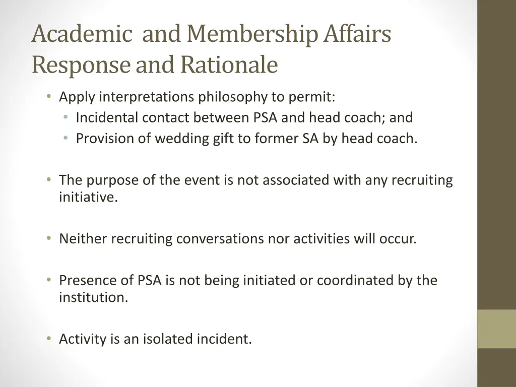 academic and membership affairs response 3