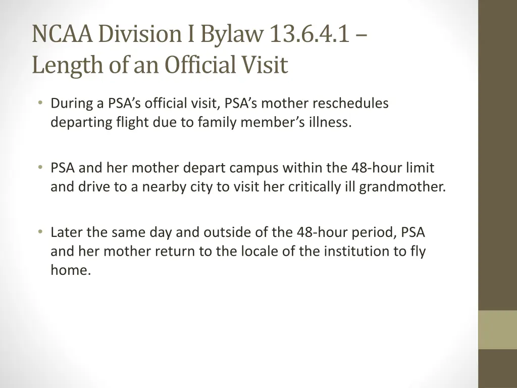 ncaa division i bylaw 13 6 4 1 length