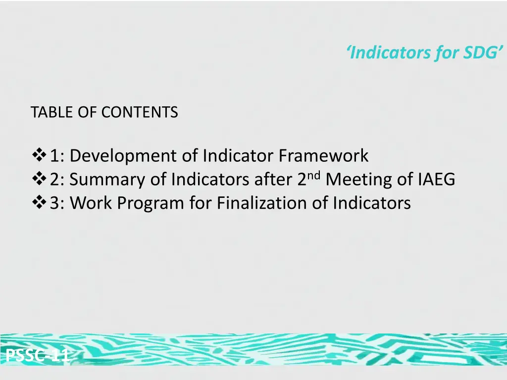 indicators for sdg