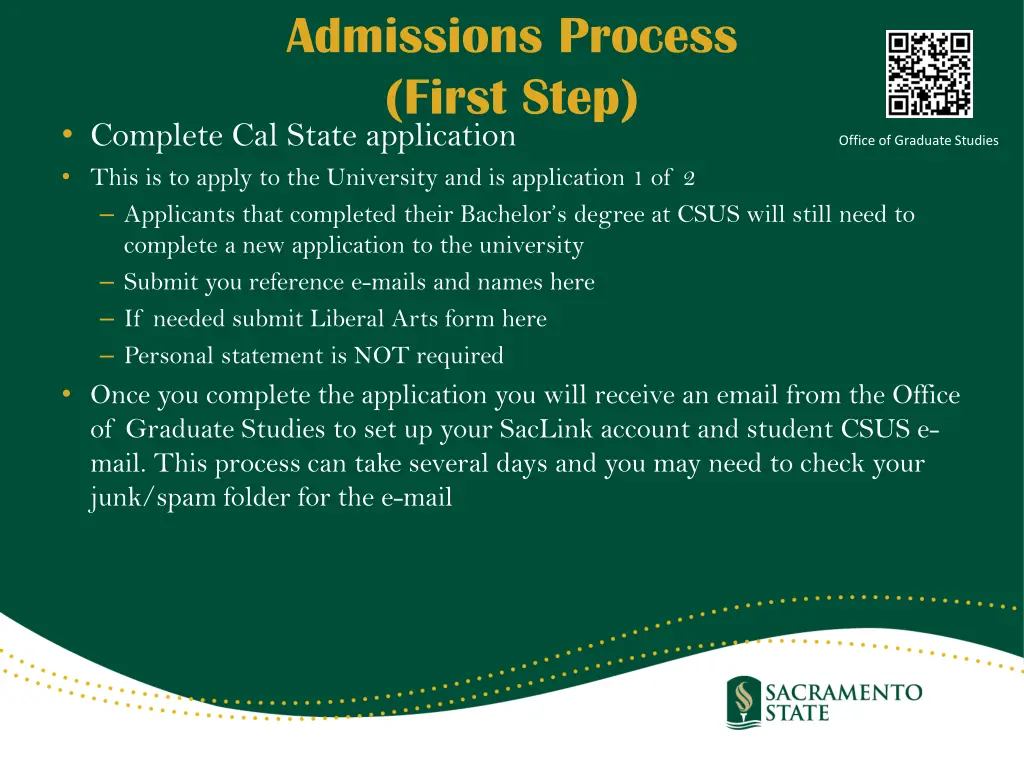 admissions process first step complete cal state