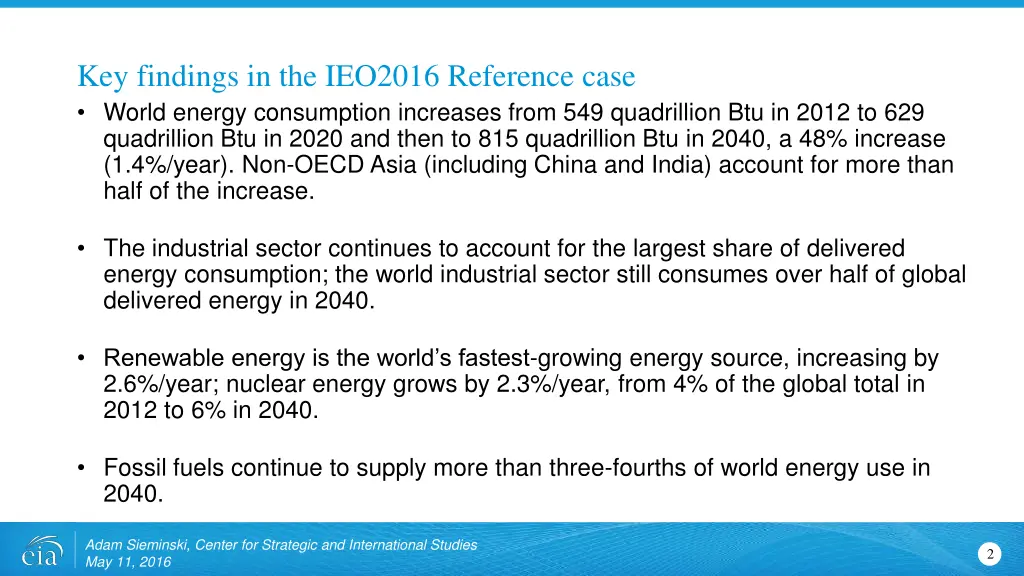 key findings in the ieo2016 reference case world