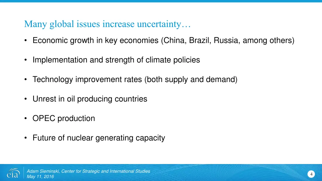 many global issues increase uncertainty