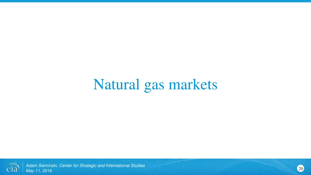 natural gas markets