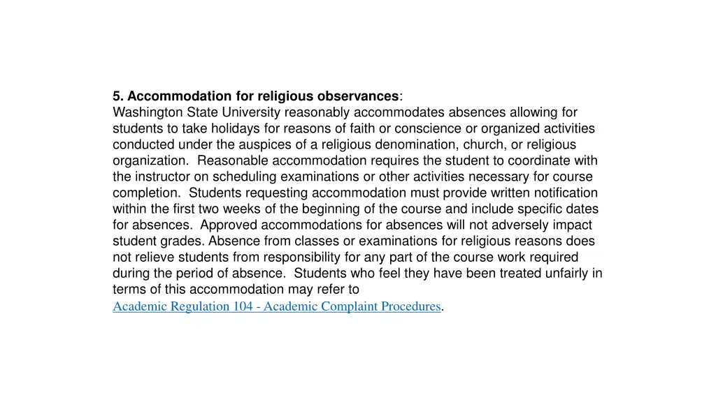 5 accommodation for religious observances