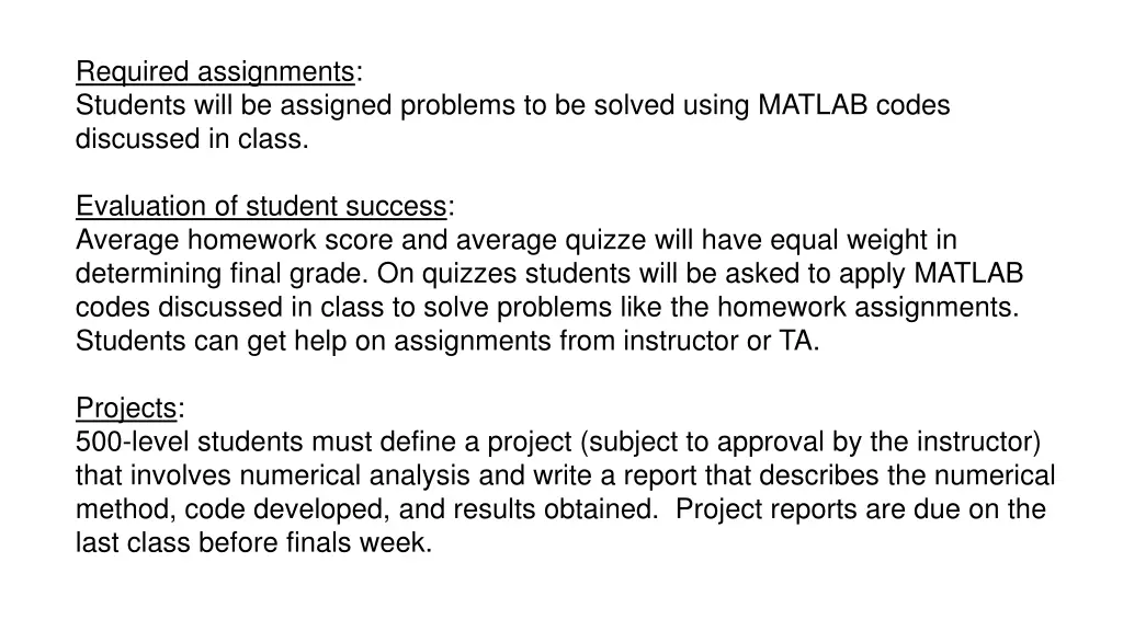 required assignments students will be assigned