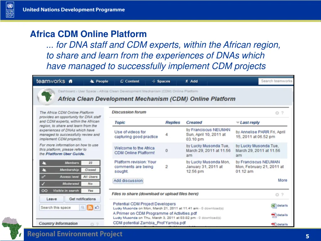 africa cdm online platform for dna staff