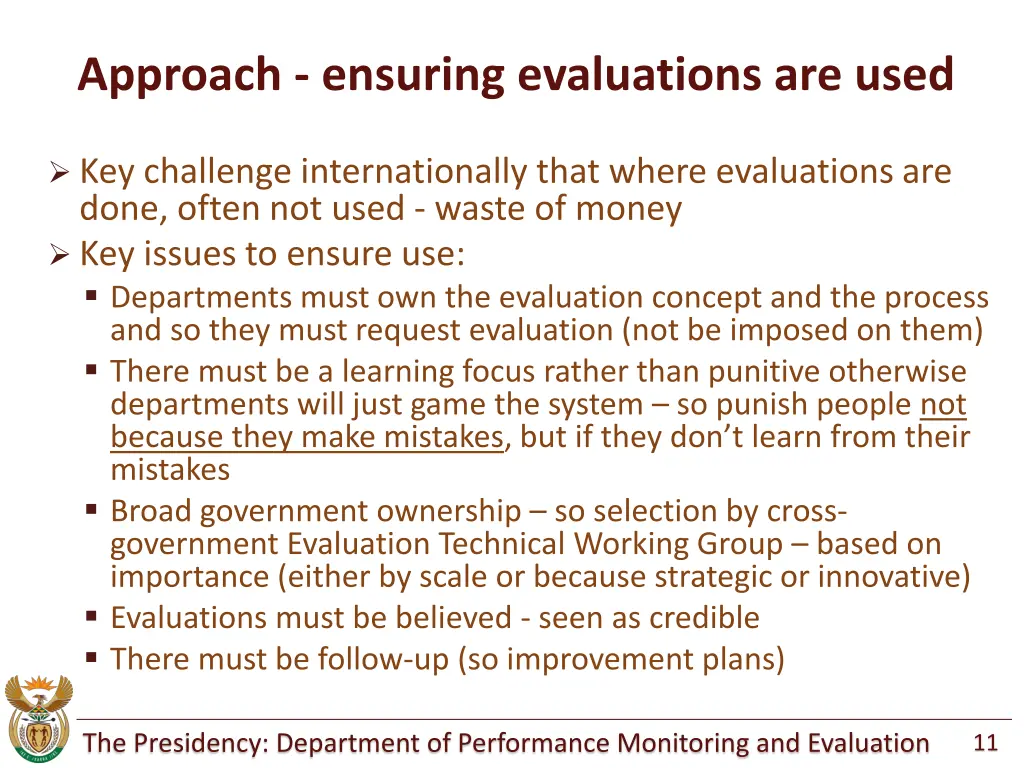 approach ensuring evaluations are used