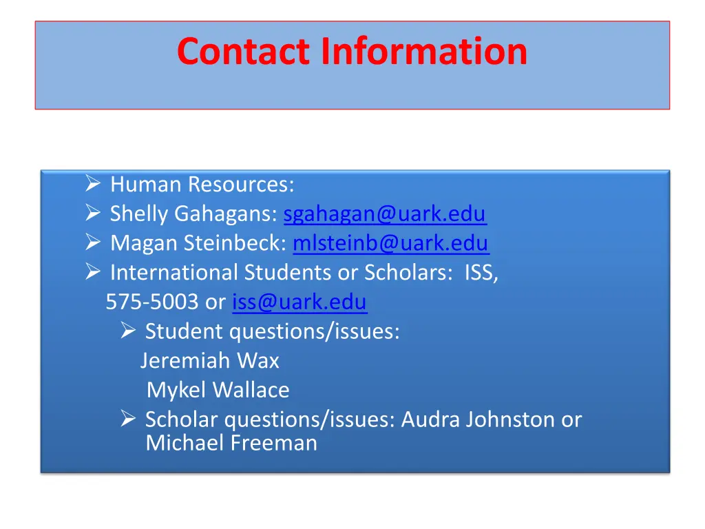 contact information