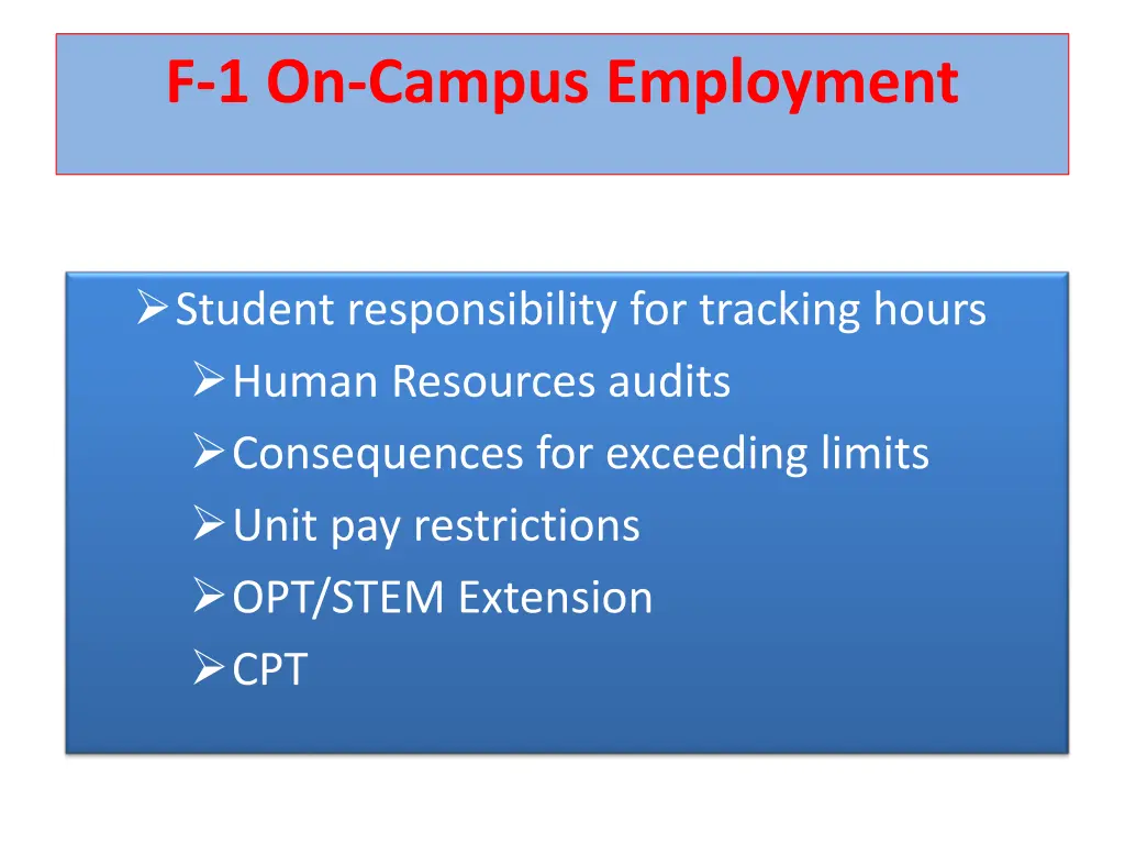 f 1 on campus employment
