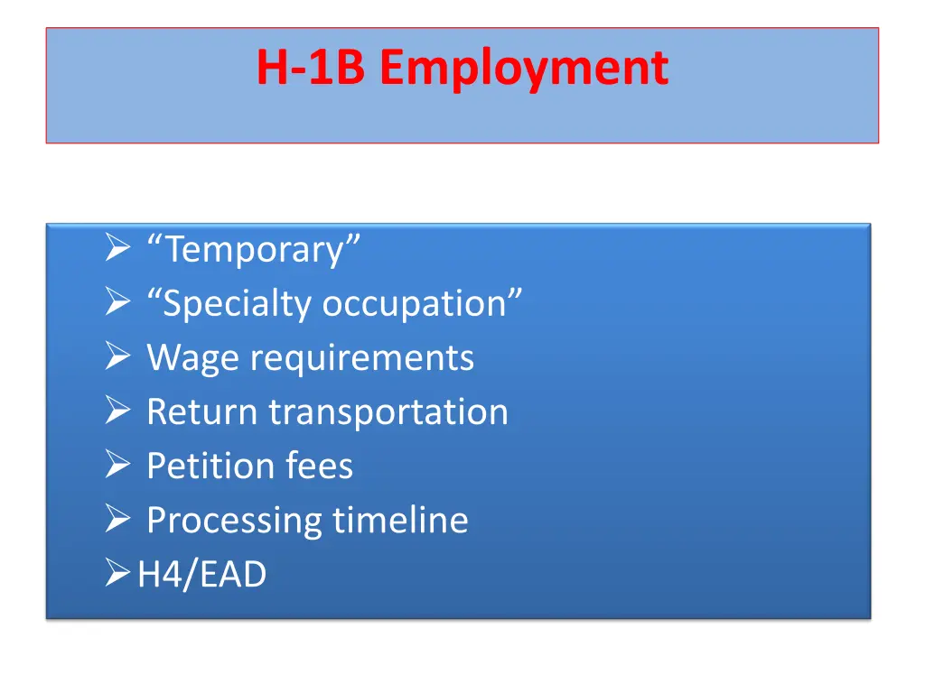 h 1b employment