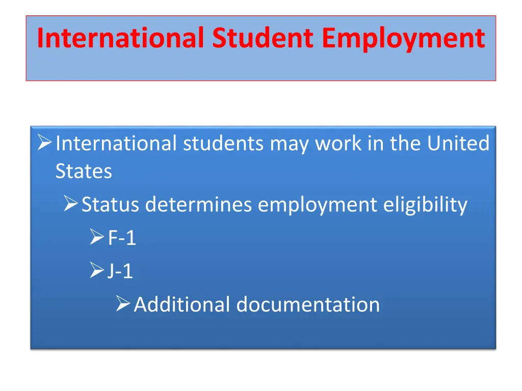 international student employment