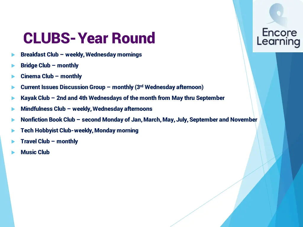 clubs year round breakfast club weekly wednesday