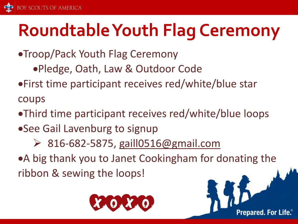 roundtable youth flag ceremony troop pack youth