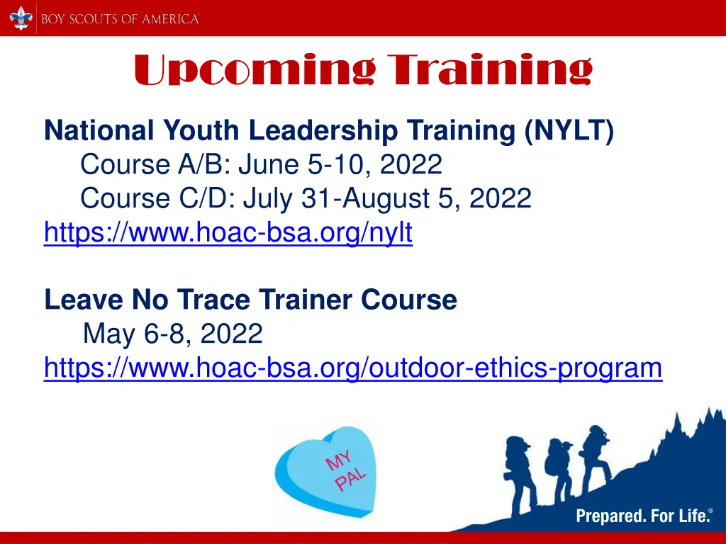 upcoming training