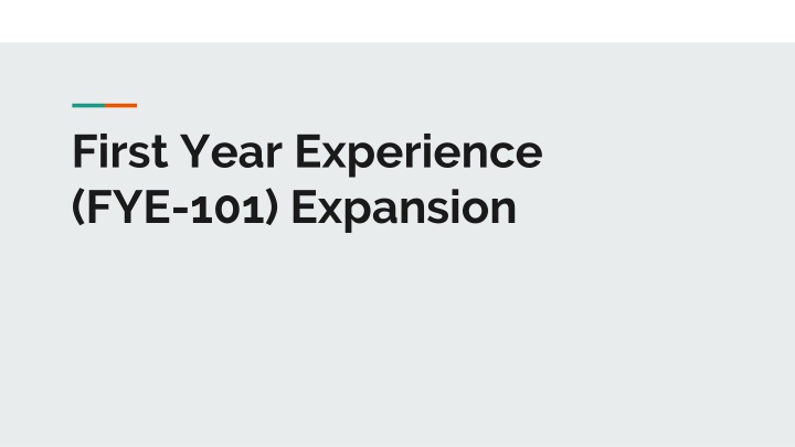 first year experience fye 101 expansion