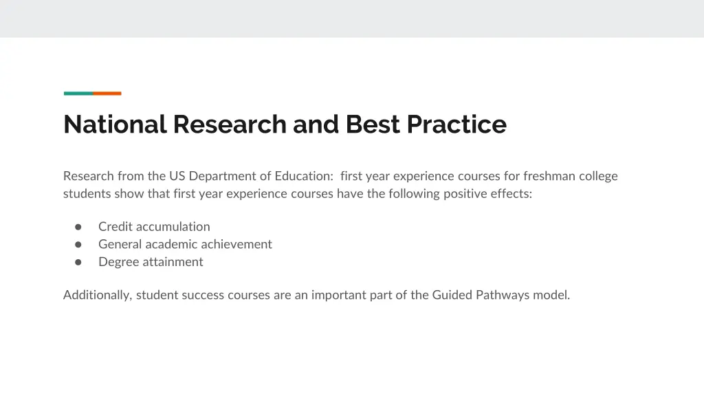 national research and best practice