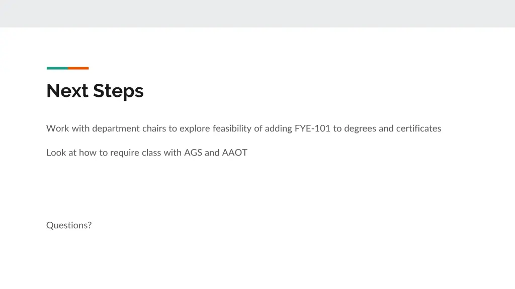 next steps