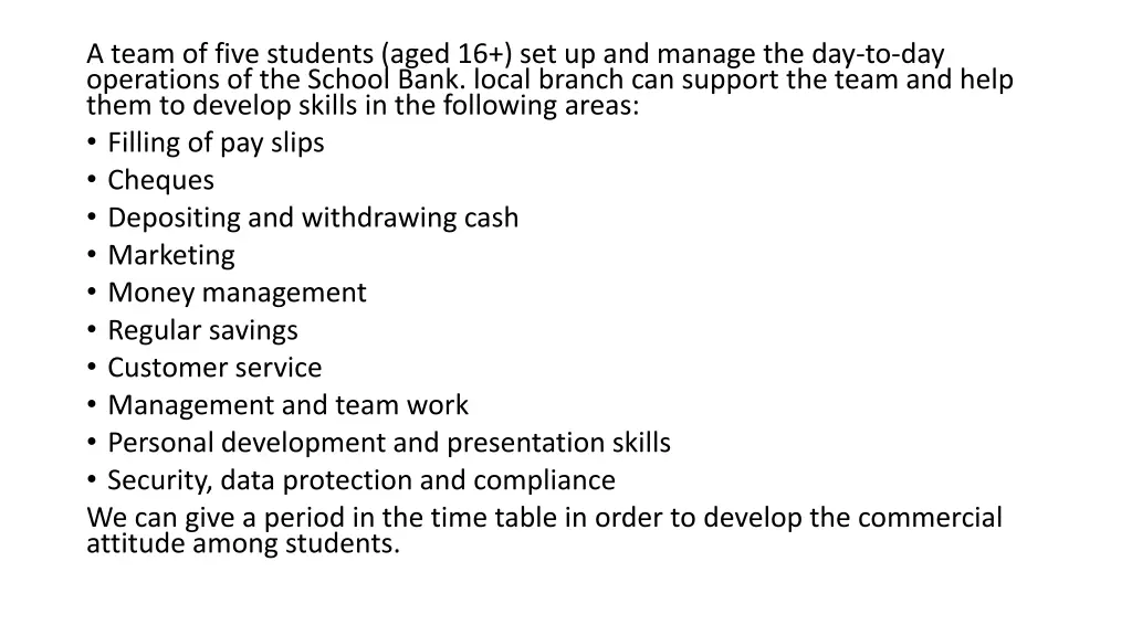 a team of five students aged 16 set up and manage